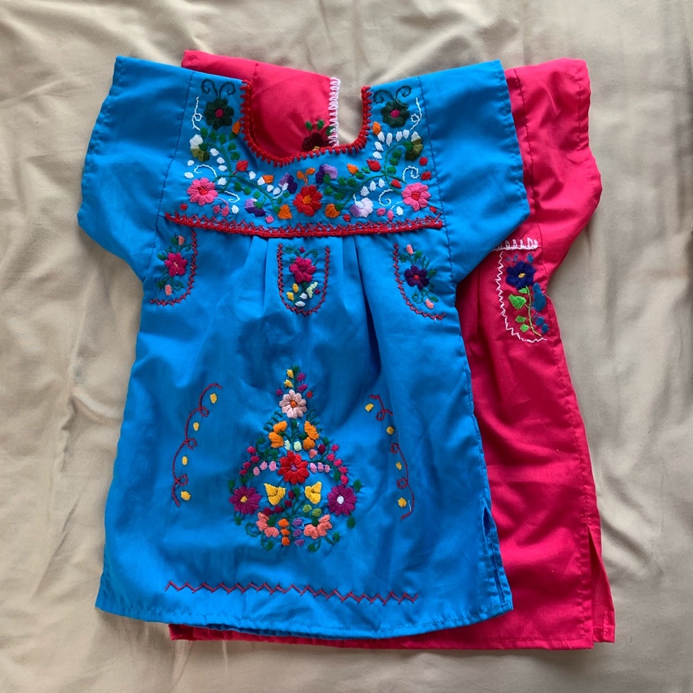 BUNDLE 100% Mexican/Charro Embroided baby Dresses